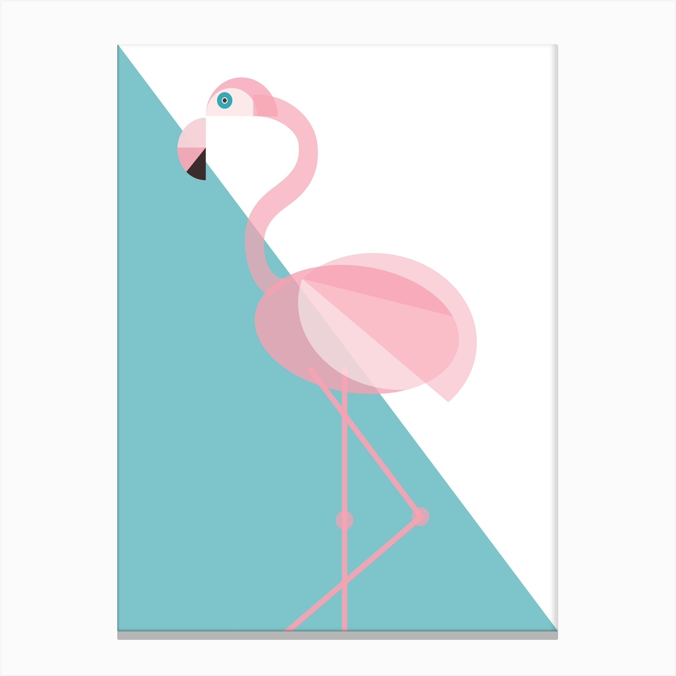 Geometric Flamingo Canvas Print By Cloud Cuckoo Design Fy