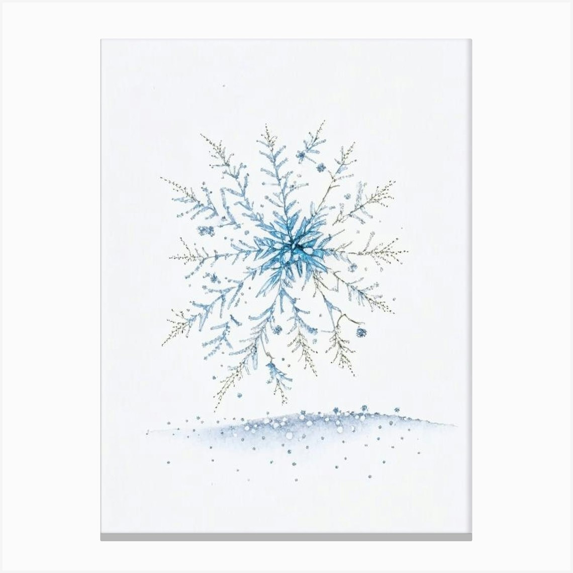 Fragile, Snowflakes, Pencil Illustration 2 Canvas Print by Frost ...