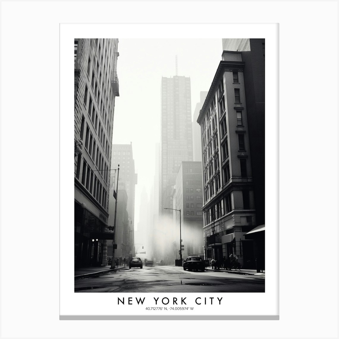 Poster Of New York City Black And White Analogue Photograph 1 Canvas