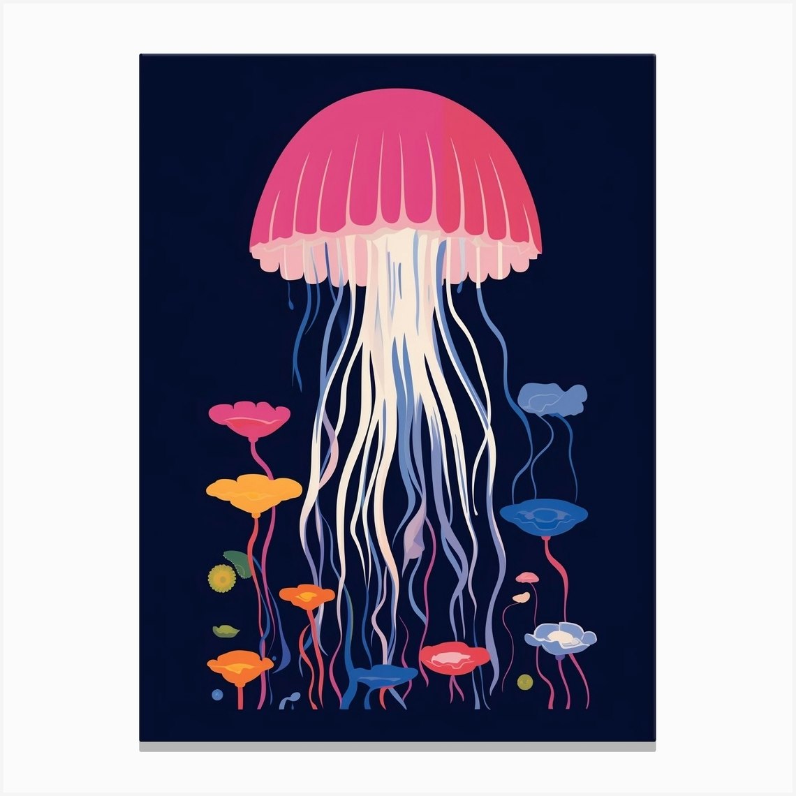 Turritopsis Dohrnii Importal Jellyfish Cartoon 3 Canvas Print by Aqua ...