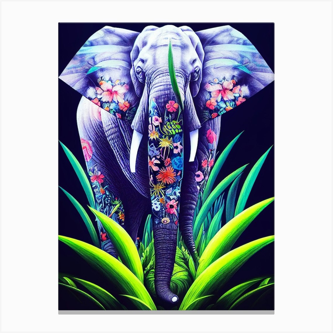 Colorful Elephant Canvas Print by Gloria Sánchez Art Fy
