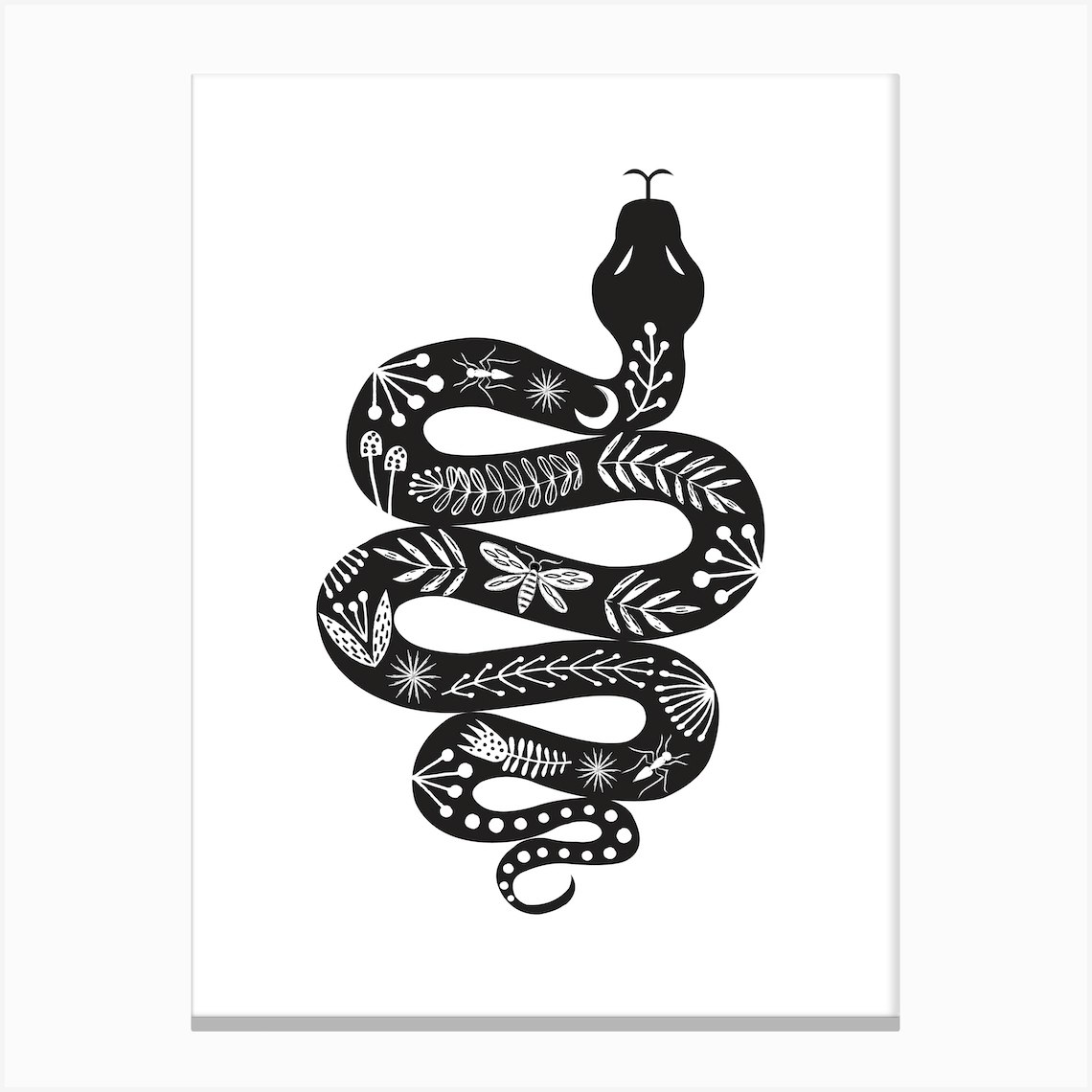 Folk Snake Canvas Print by Maggiemagoo Designs - Fy