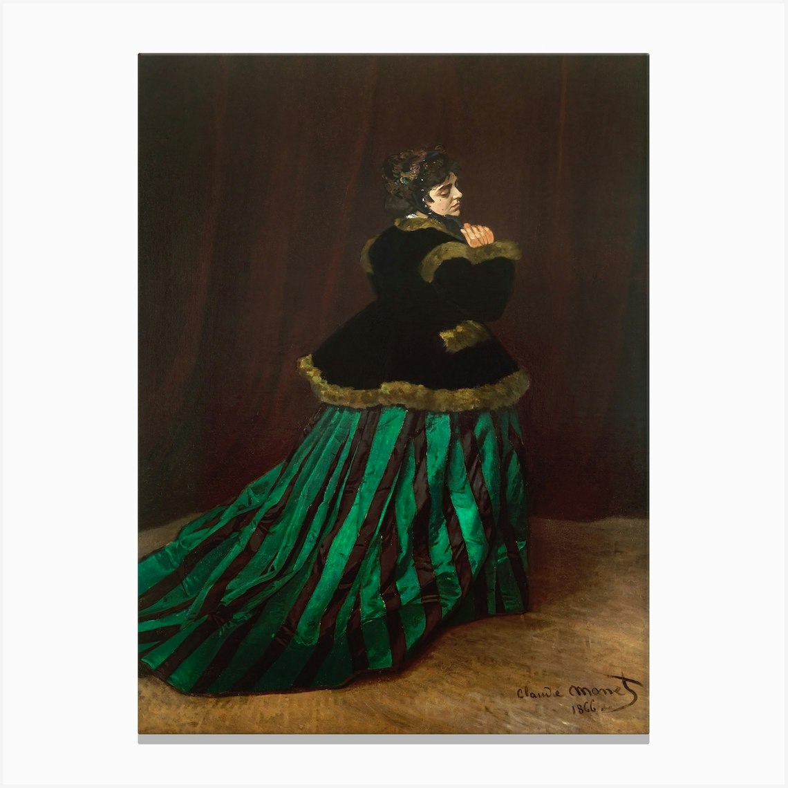 Camille (The Woman In The Green Dress), (1866), Claude Canvas Print by Fy! Classic Art