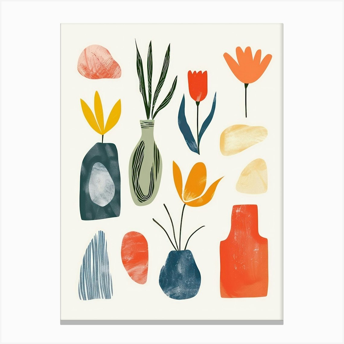 Abstract Objects Collection Flat Illustration 3 Canvas Print by ...