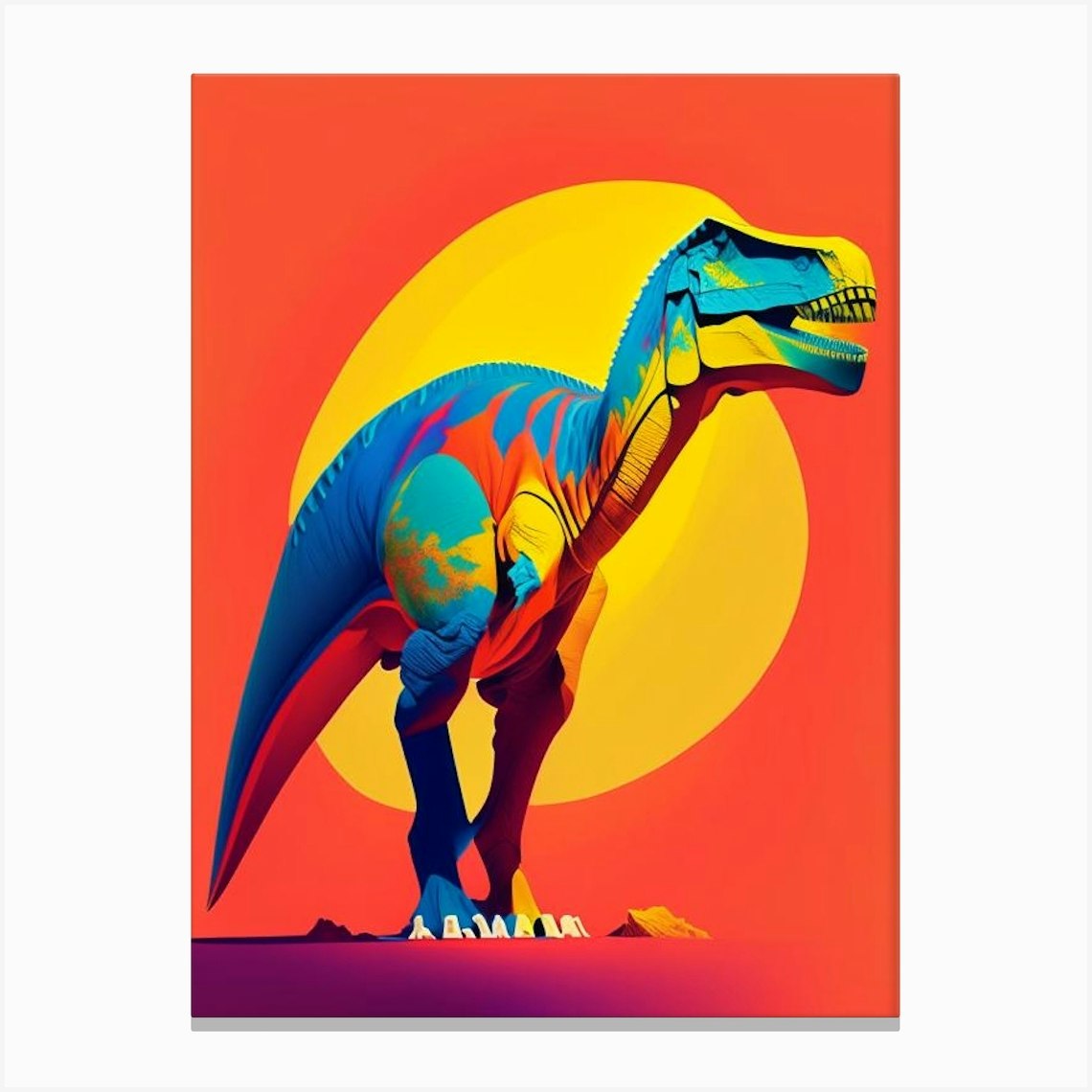 Sauroposeidon 1 Primary Colours Canvas Print by Roarsome Art - Fy