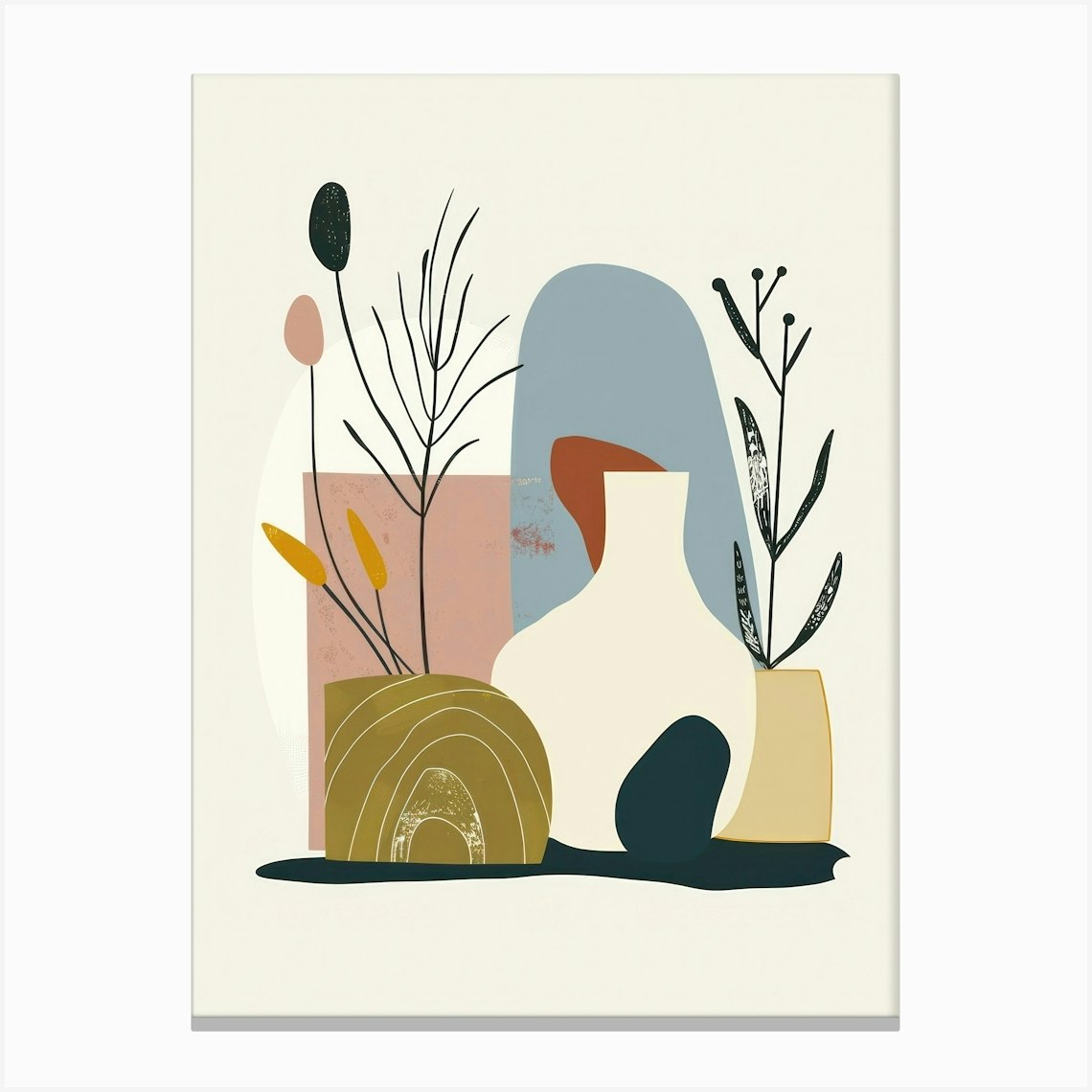Abstract Objects Collection Flat Illustration 9 Canvas Print by ...