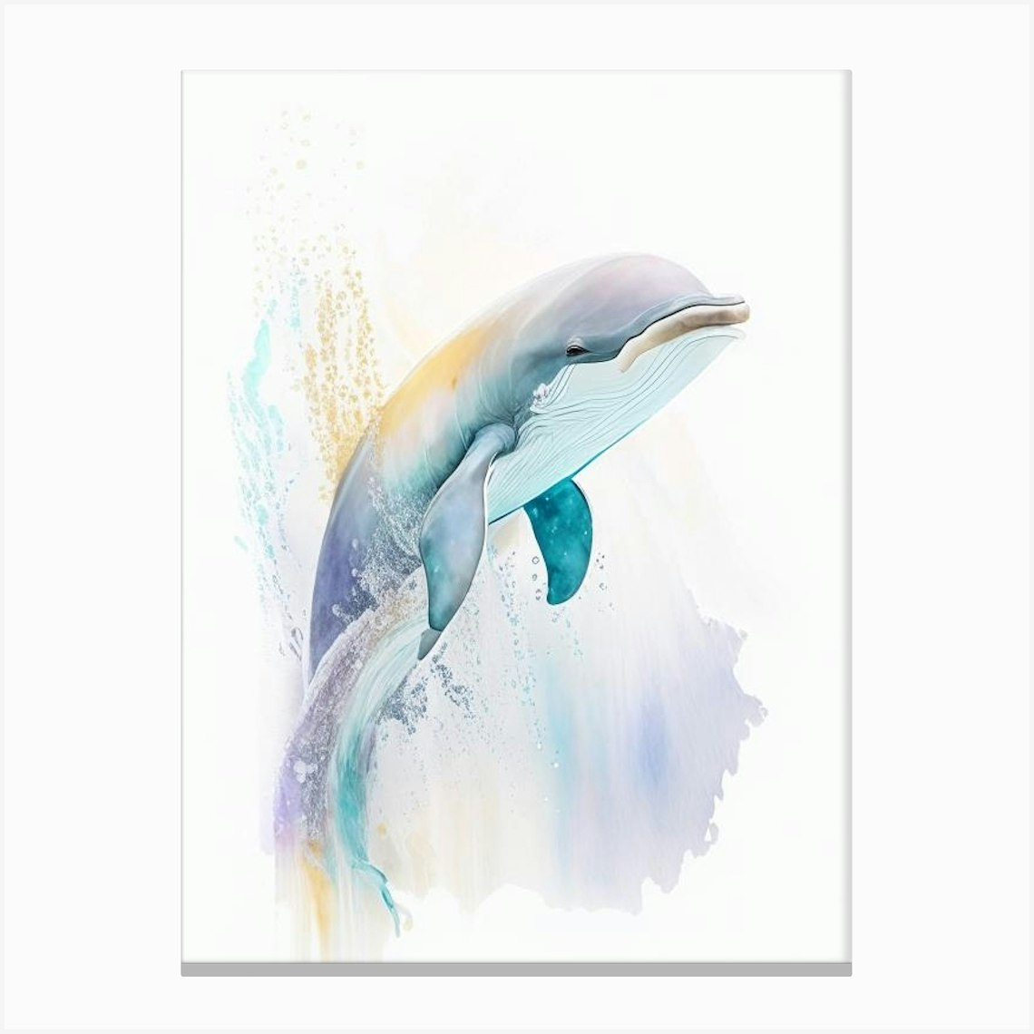 Indo Pacific Humpback Dolphin Storybook Watercolour (2) Canvas Print by ...