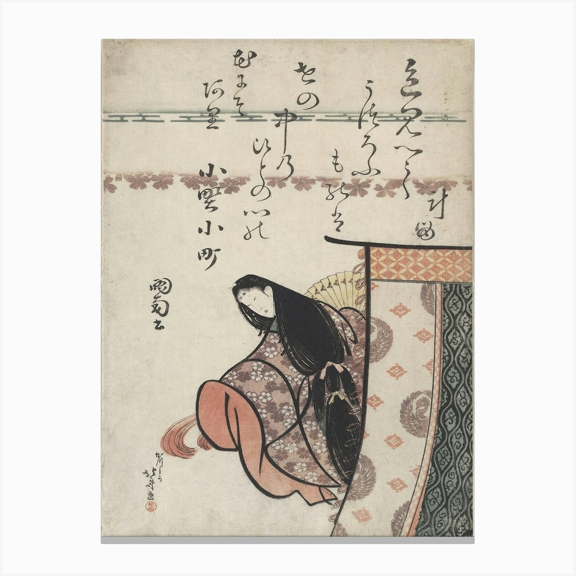 Poetess Ono No Komachi, Katsushika Hokusai Canvas Print by Fy! Classic 