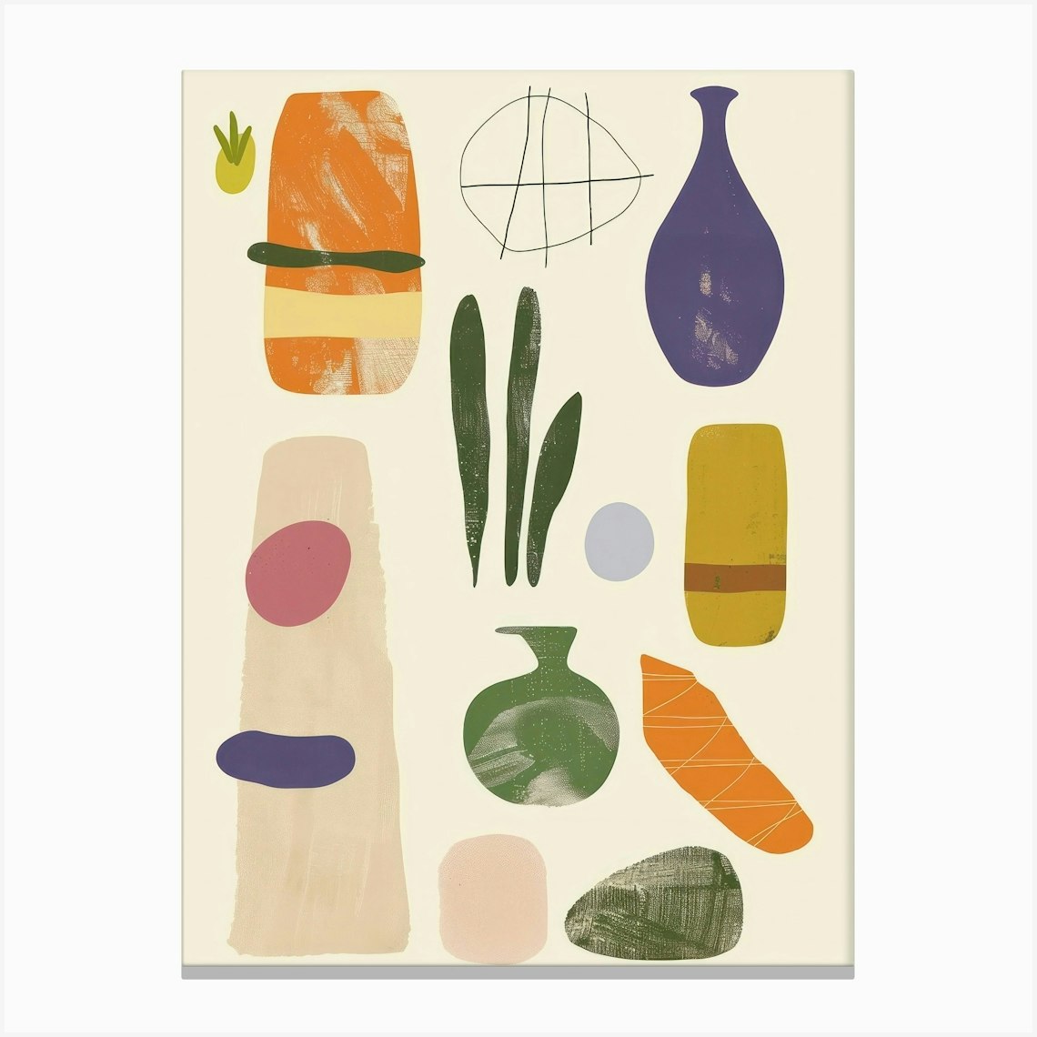 Abstract Objects Flat Illustration 14 Canvas Print by Abstract Art ...