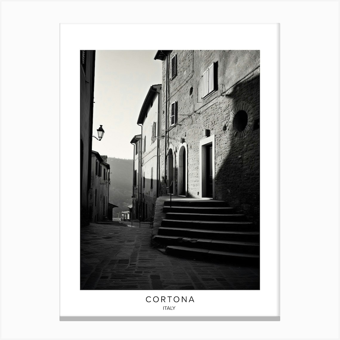 Poster Of Cortona Italy Black And White Analogue Photography 1 Canvas