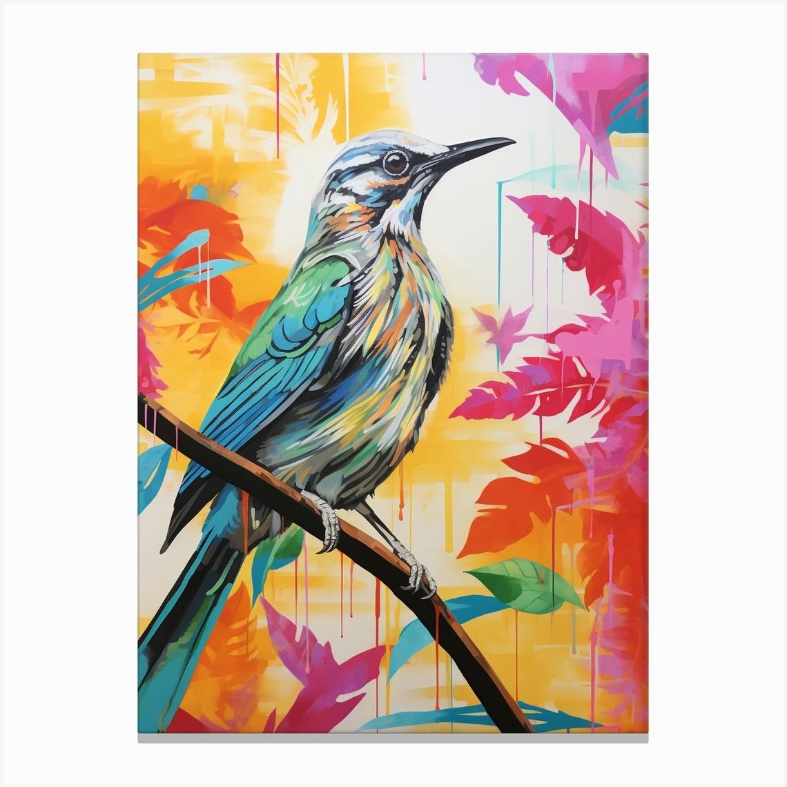 Bathing Mockingbird Canvas Wall Art popular