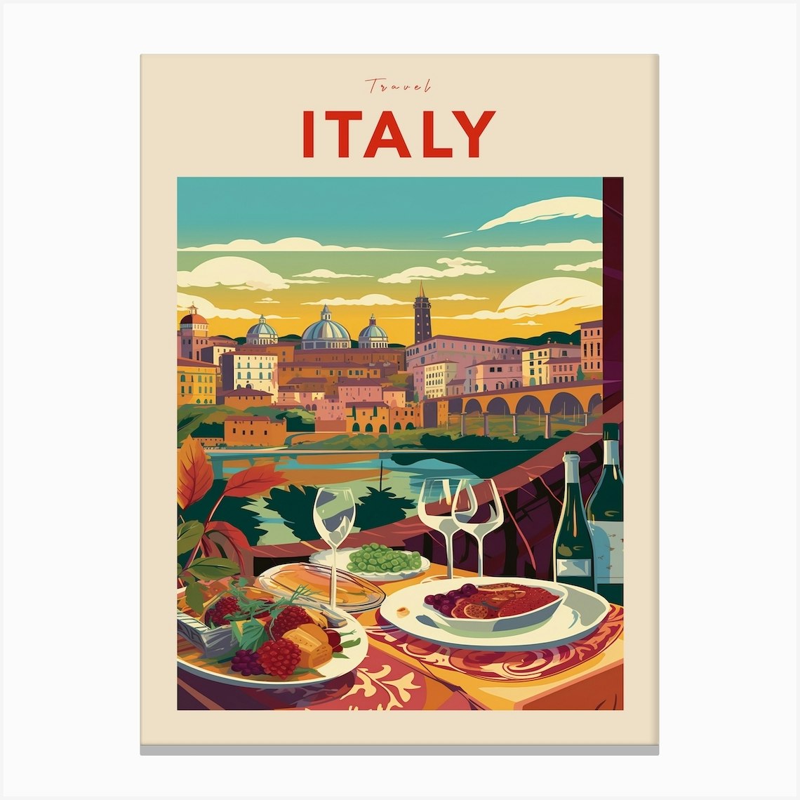 Travel Italy Poster 4 Canvas Print by Travel Poster Collection Fy