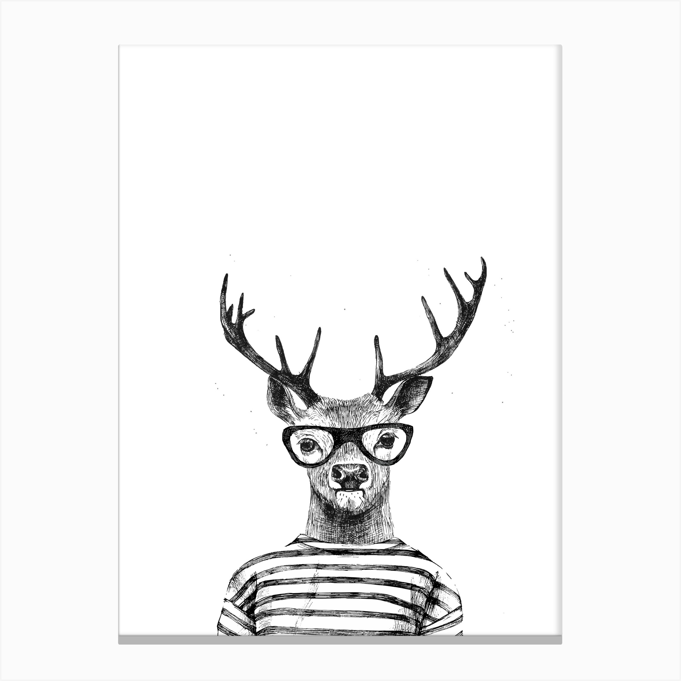 Hipster Deer Canvas Print by Pretty in Print Art - Fy