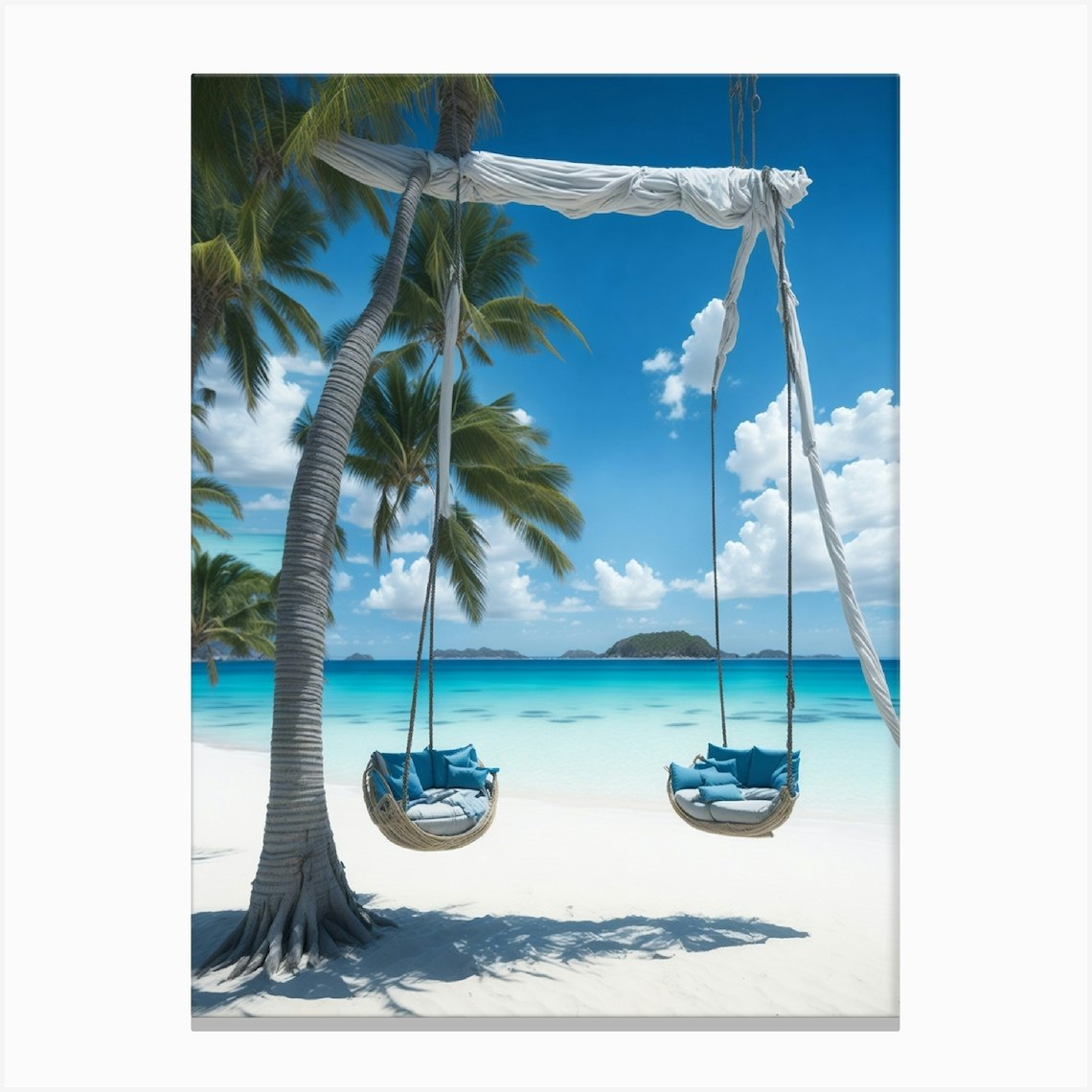 Swings On The Beach Canvas Print by Template Solution - Fy