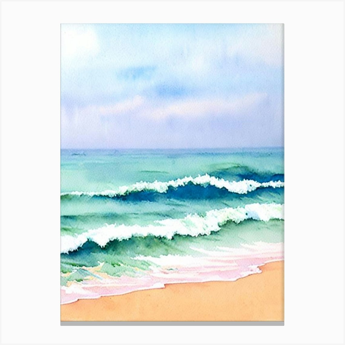 Palolem Beach 2, Goa, India Watercolour Canvas Print by Sand & Surf ...