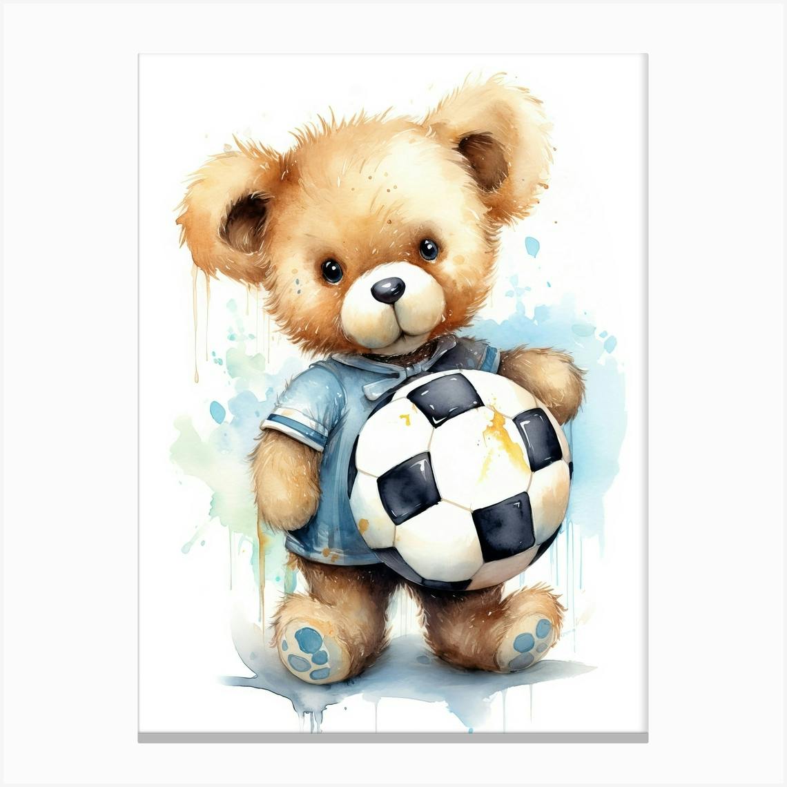 Teddy bear with soccer ball deals