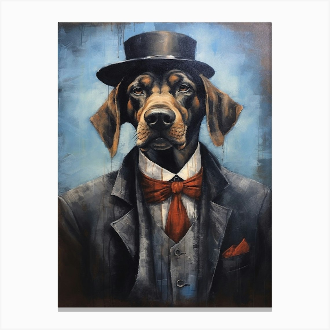 Gangster Dog Plott Hound 2 Canvas Print by Woof and Whiskers - Fy