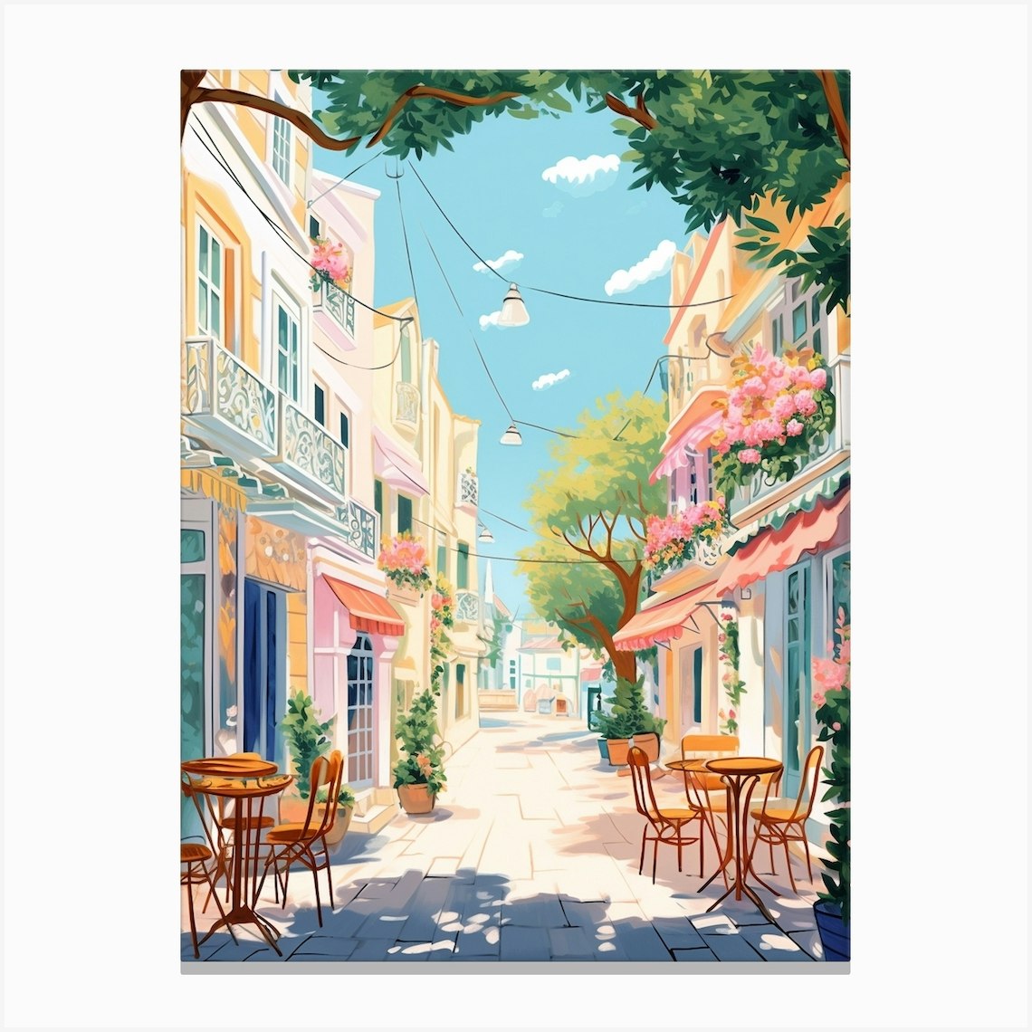 Limassol Cyprus 5 Illustration Canvas Print by MedArt Fy