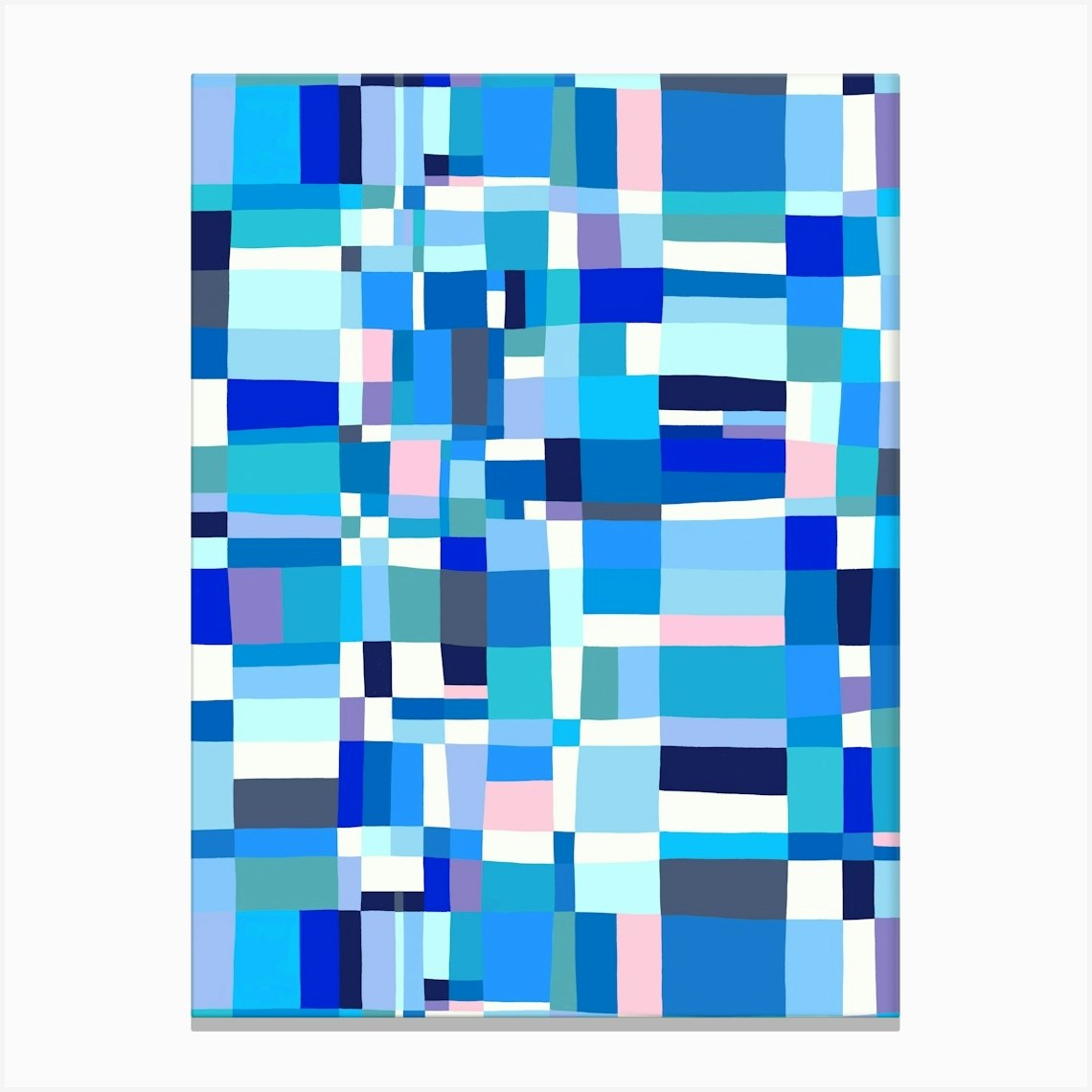 Austin Painted Abstract - Blue Canvas Print by Rachel Parker Designs - Fy