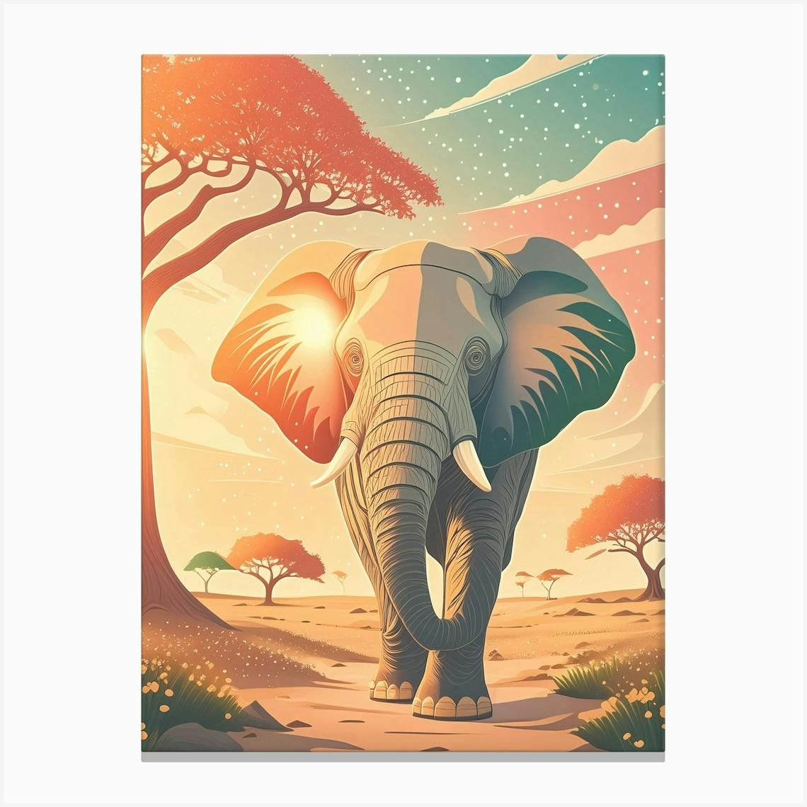 Canvas Elephant Forest Light selling