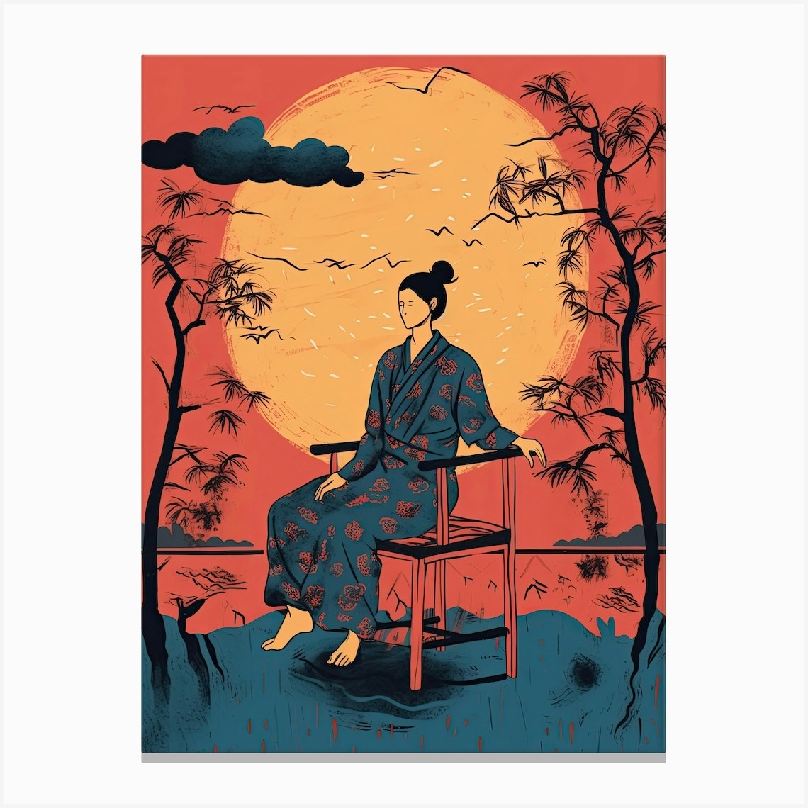 Female Samurai Onna Musha Illustration 20 Canvas Print by Blade and ...