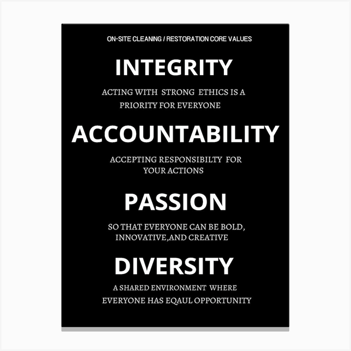 Core Values Canvas Print by edsonramosart - Fy