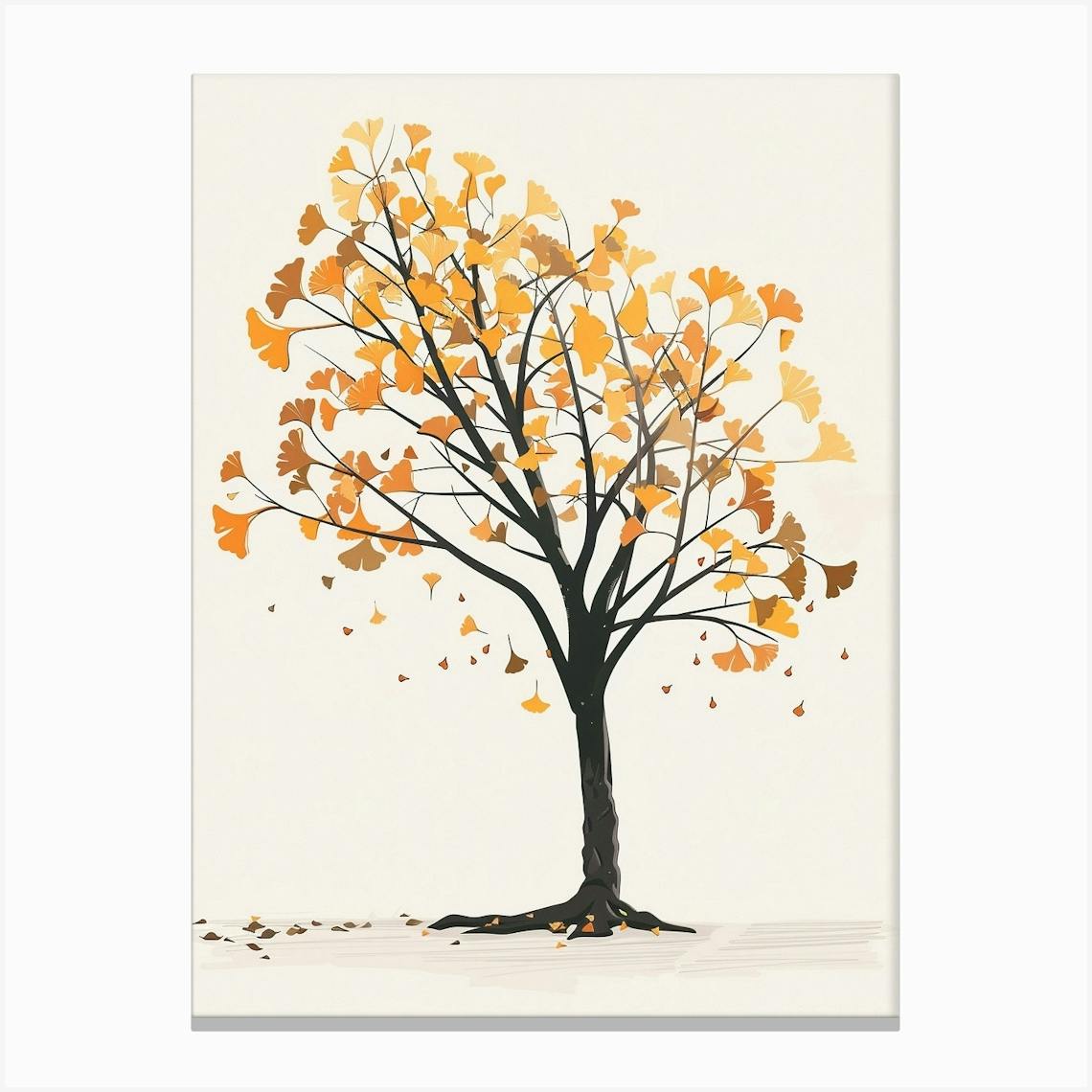 グラフィックアート Biwako360 °(autumn) Ginkgo Tree Pixel Illustration 2 Art Print by Bough And