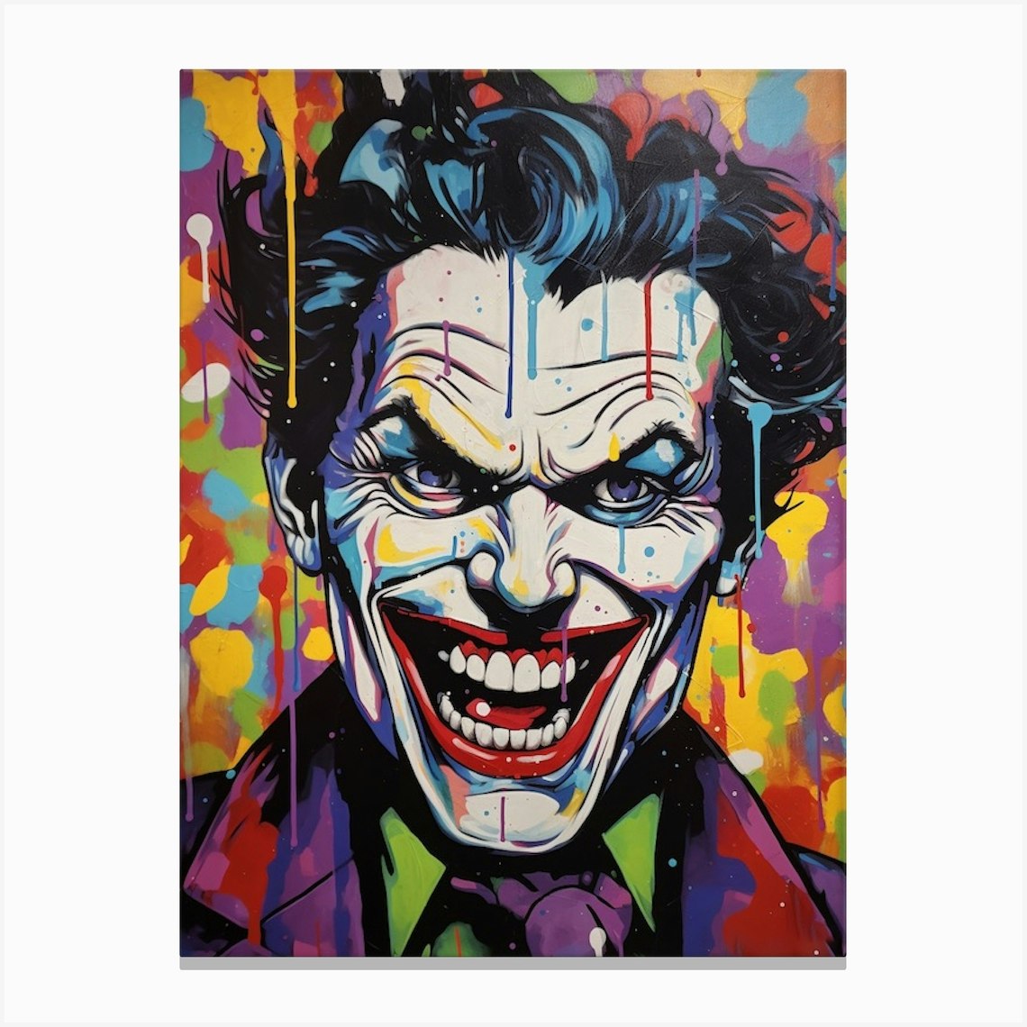 The Joker Pop Art Style 4 Canvas Print by Print Cult - Fy