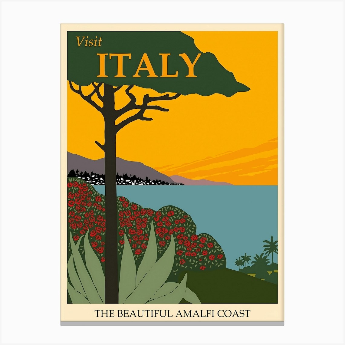 Italy Vintage Travel Poster , Karen Arnold Canvas Print by Fy! Classic ...