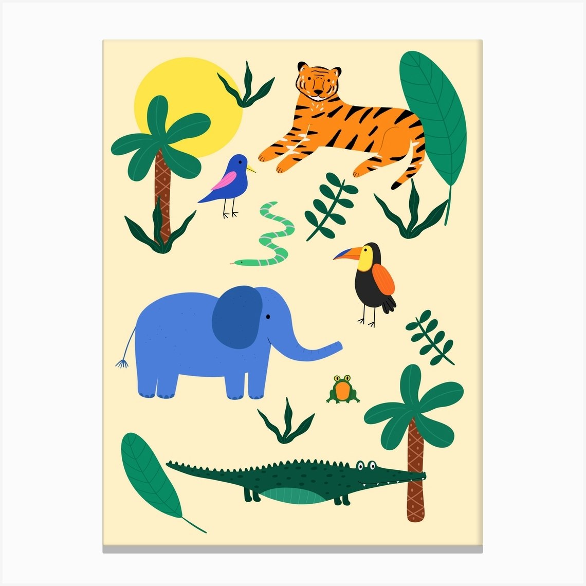 Jungle Animals Canvas Print by Niamh Illustrates - Fy