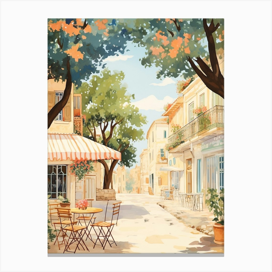 Limassol Cyprus 3 Illustration Canvas Print by MedArt Fy