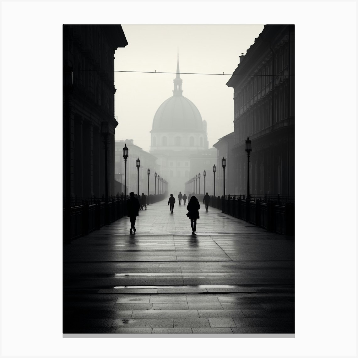 Turin Italy Black And White Analogue Photography 3 Canvas Print By