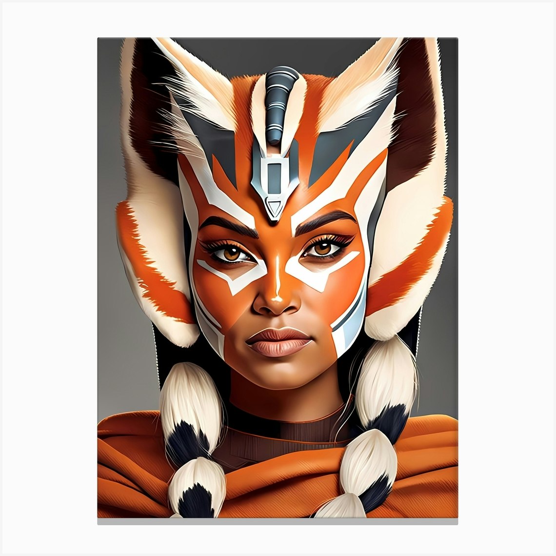 Ahsoka Tano Portrait Star Wars Painting (10) Canvas Print by 1xMerch - Fy