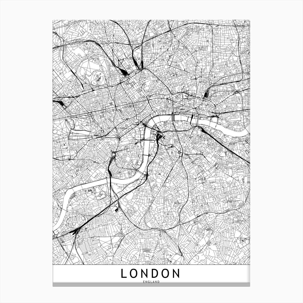 London White Map Art Print by multipliCITY - Fy