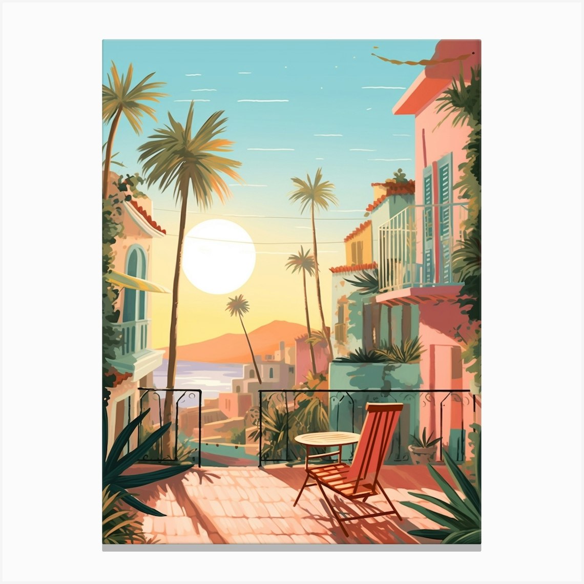 Limassol Cyprus 1 Illustration Canvas Print by MedArt Fy