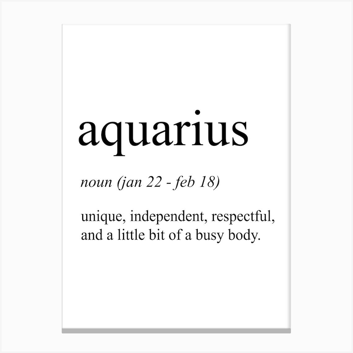 Aquarius Star Sign Definition Meaning Canvas Print by Pixy Paper Fy