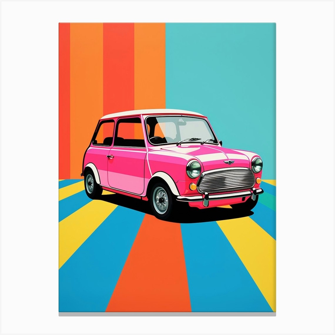 Mini Cooper Colour Burst 1 Canvas Print by PopArt Pals - Fy