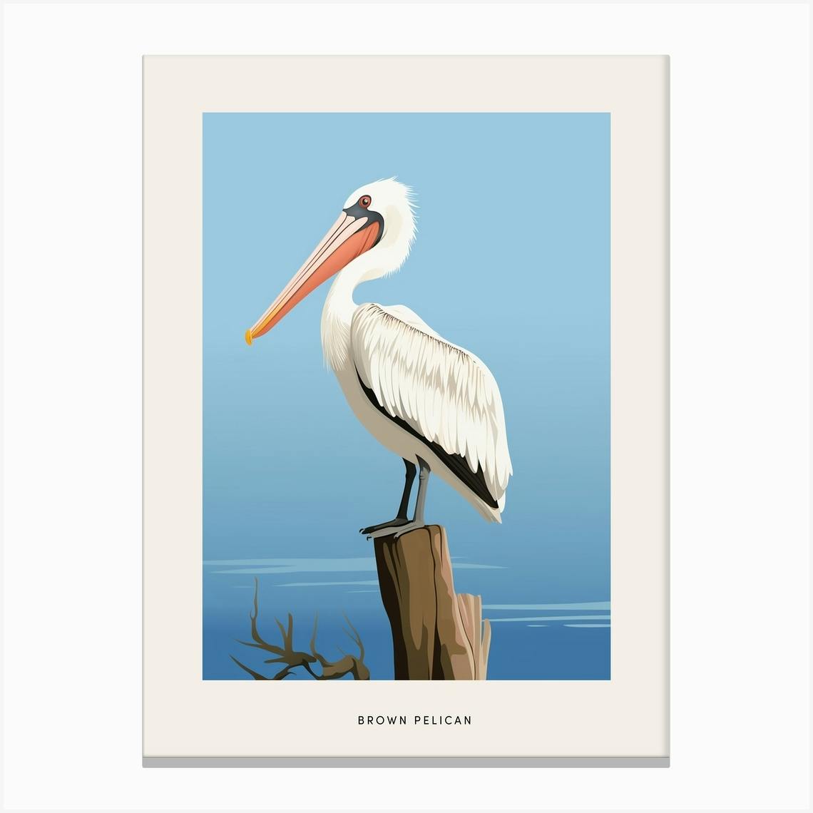 ARTCANVAS Pelican On The Sea Beach Canvas shops Art Print