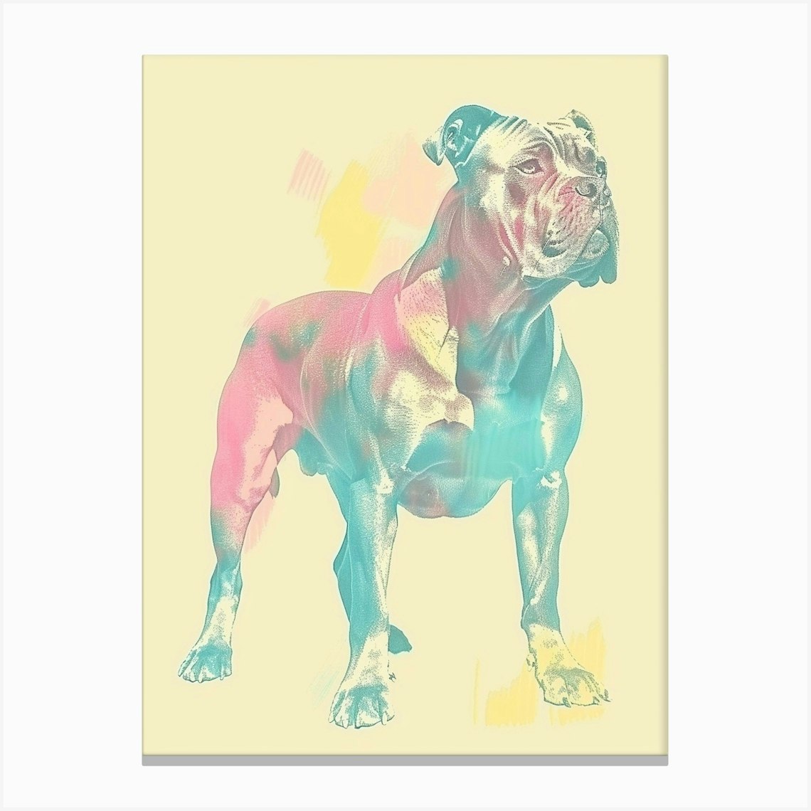 Cane Corso Dog Pastel Line Painting 3 Canvas Print by Woof and Whiskers ...