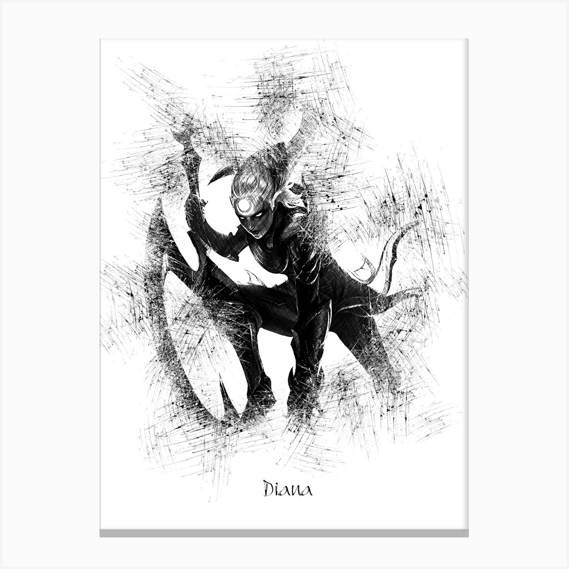 Diana Sketch Canvas Print by KunStudio - Fy