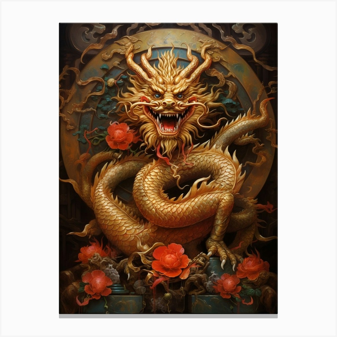 Chinese Dragon Symbolism Illustration 2 Canvas Print by Chinese New ...