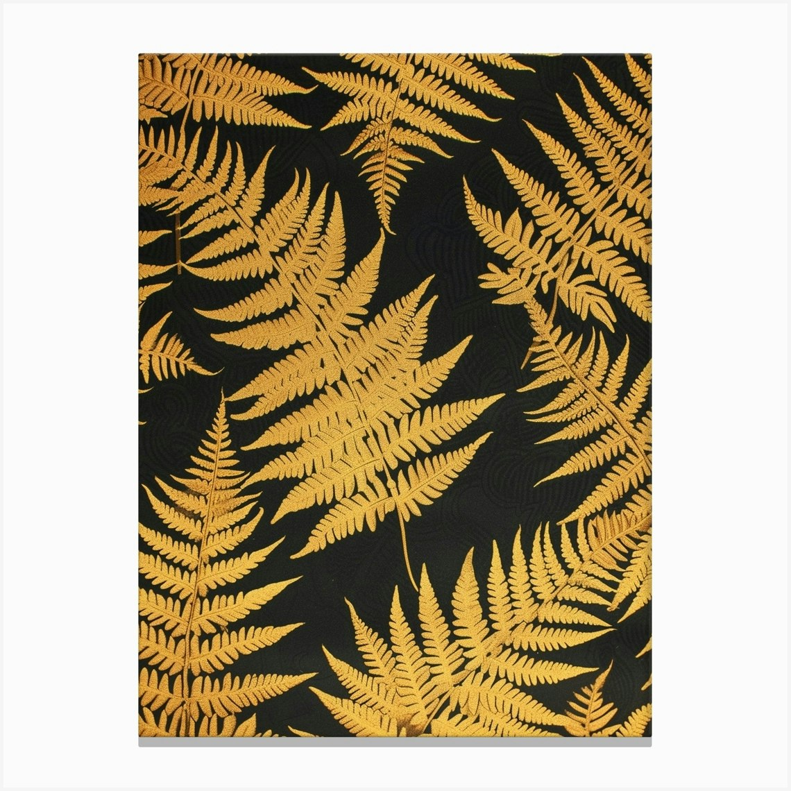 Pattern Poster Golden Leather Fern 2 Canvas Print by Petal Pigments - Fy