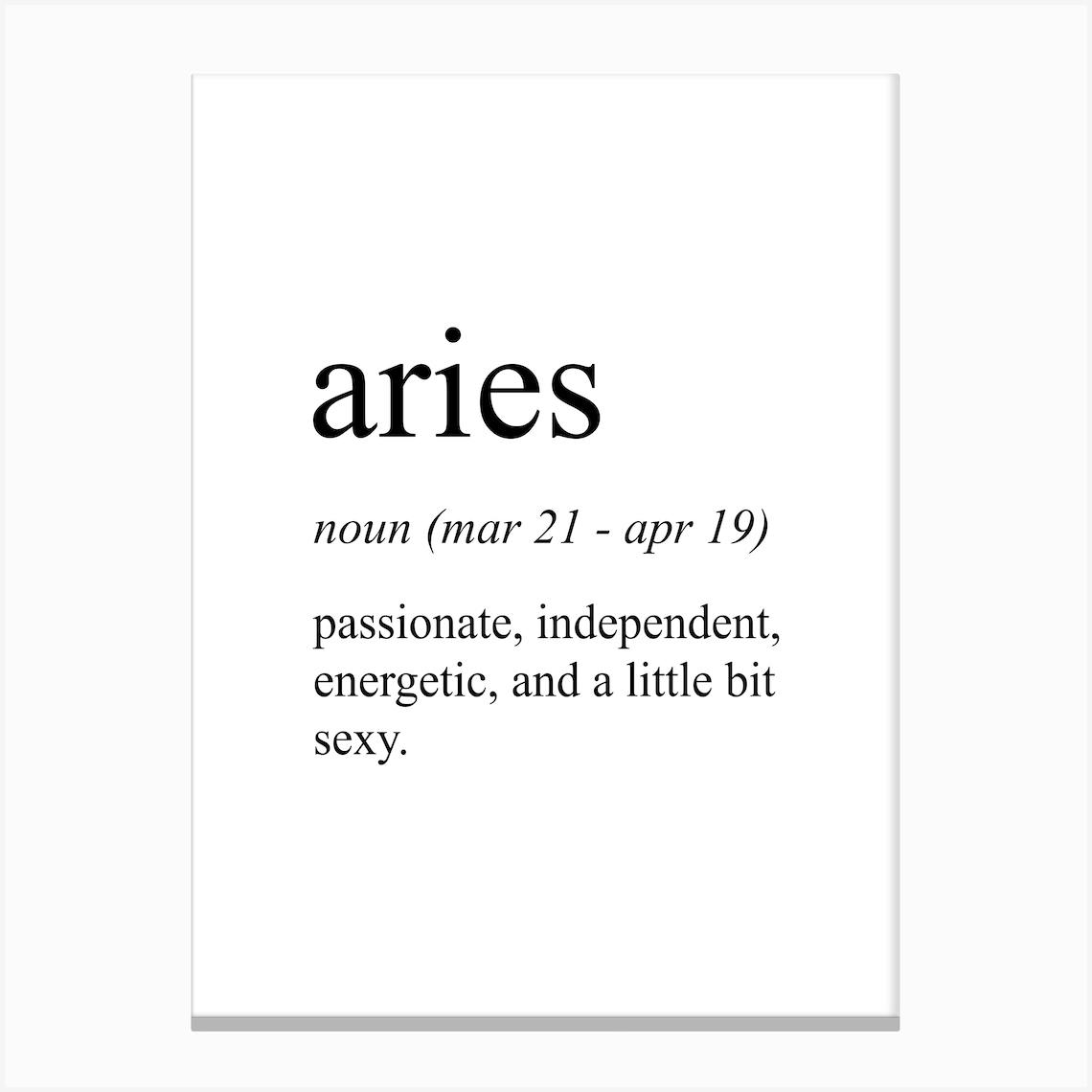 Aries Star Sign Definition Meaning Canvas Print by Pixy Paper Fy