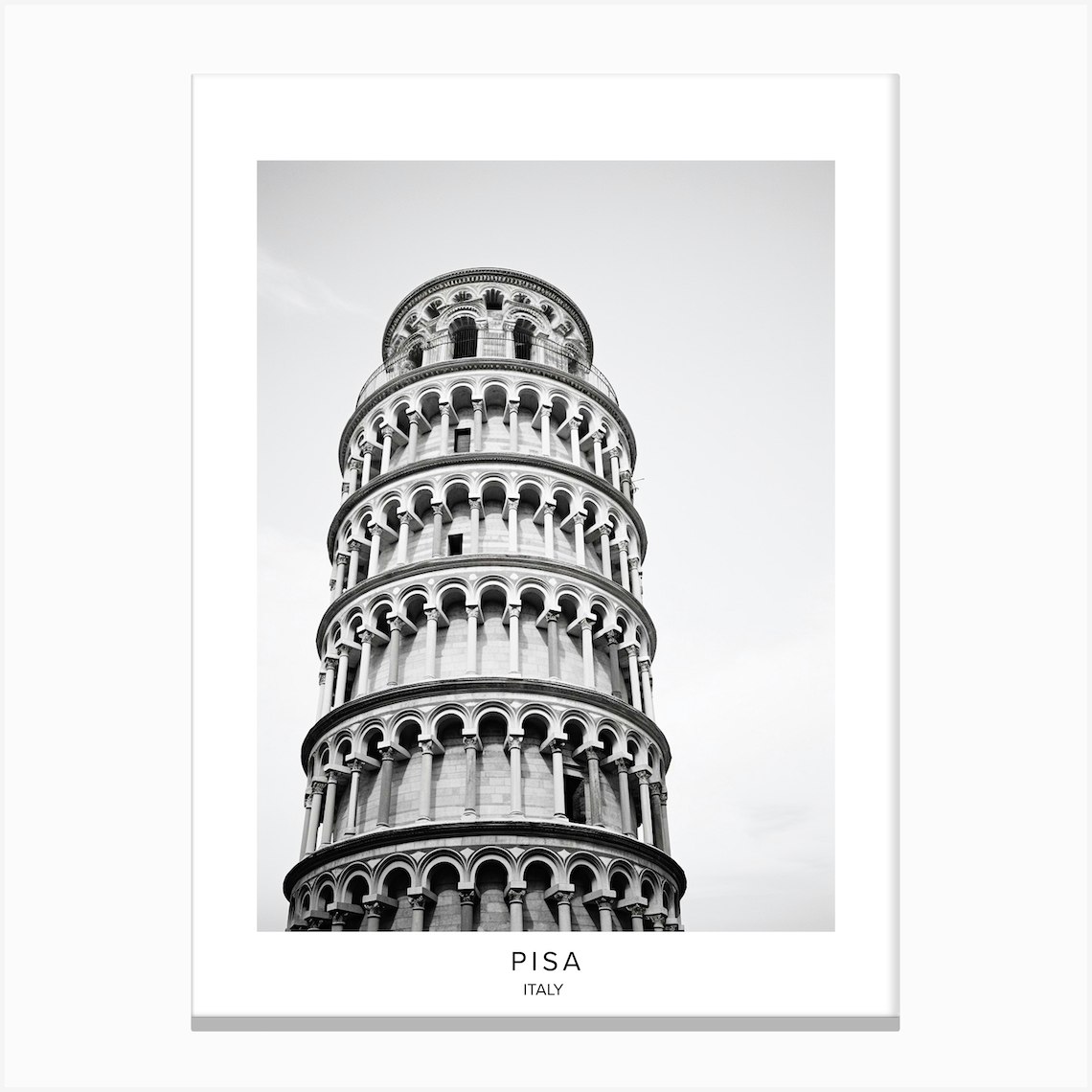 Poster Of Pisa Italy Black And White Analogue Photography 3 Canvas