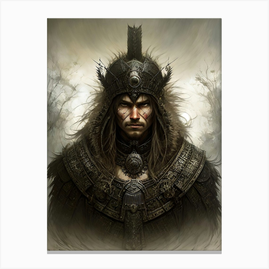 King Of The Vikings Canvas Print by Noctarian Fy