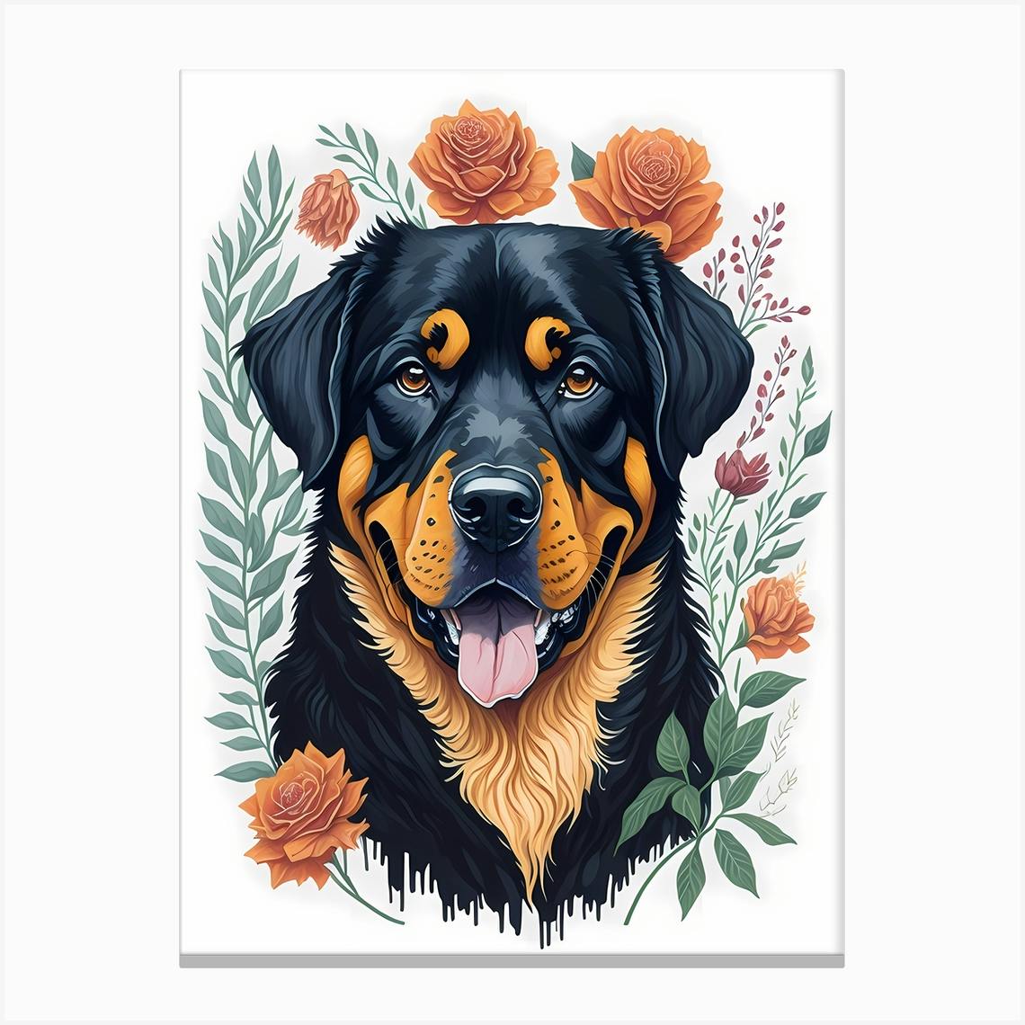 Rottweiler canvas hot sale art