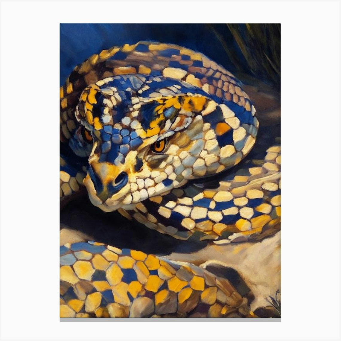 Eastern Diamondback Rattlesnake Painting Canvas Print by The Snake Pit Fy