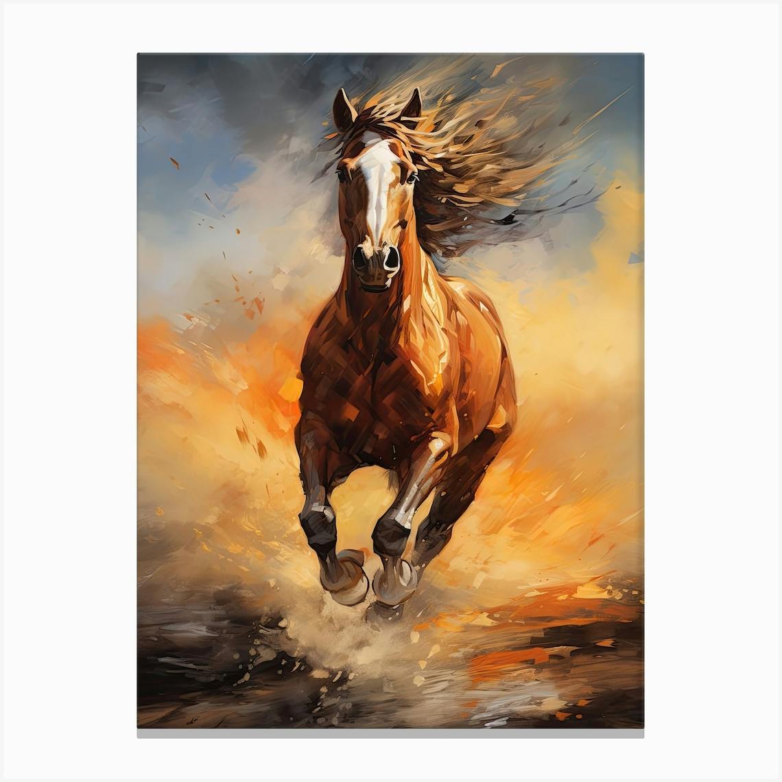 A Horse Painting In The Style Of Acrylic Painting 4 Canvas Print