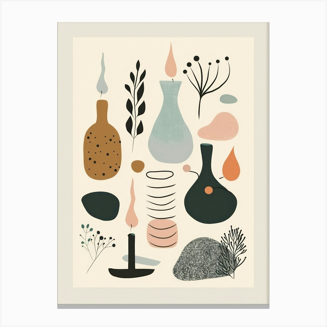 Abstract Objects Flat Illustration 5 Canvas Print by Abstract Art ...