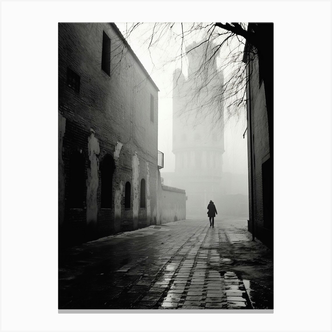 Ferrara Italy Black And White Analogue Photography 3 Canvas Print By